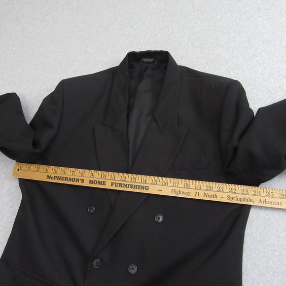 City Streets Mens Double Breasted Sport Coat 42 Black Formal Blazer - Picture 7 of 12